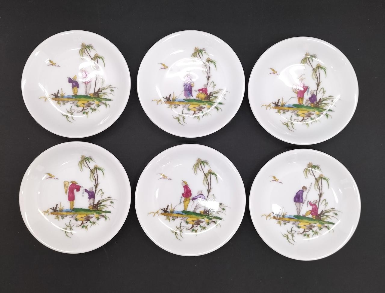 RAYNAUD LIMOGES Sikion Series Raynaud Limoges Repainted Plate Set of 6