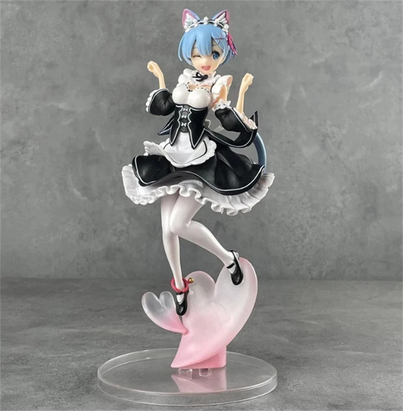 Anime ReZero Rem Cosplay PVC 22.5cm Figure Cute Statue Model Pendant Toy Gift