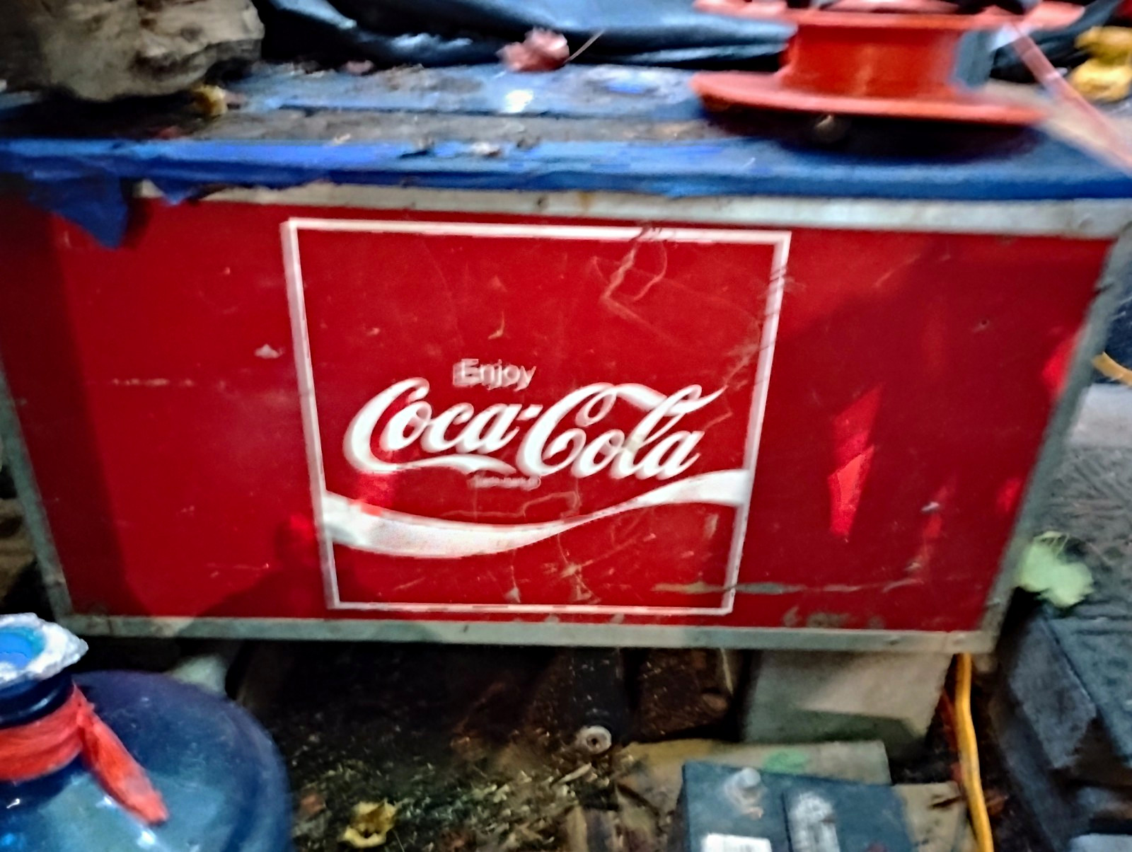 Coca-Cola Red & White Soda Advertising Cooler w/ Enjoy Coca-Cola Logo