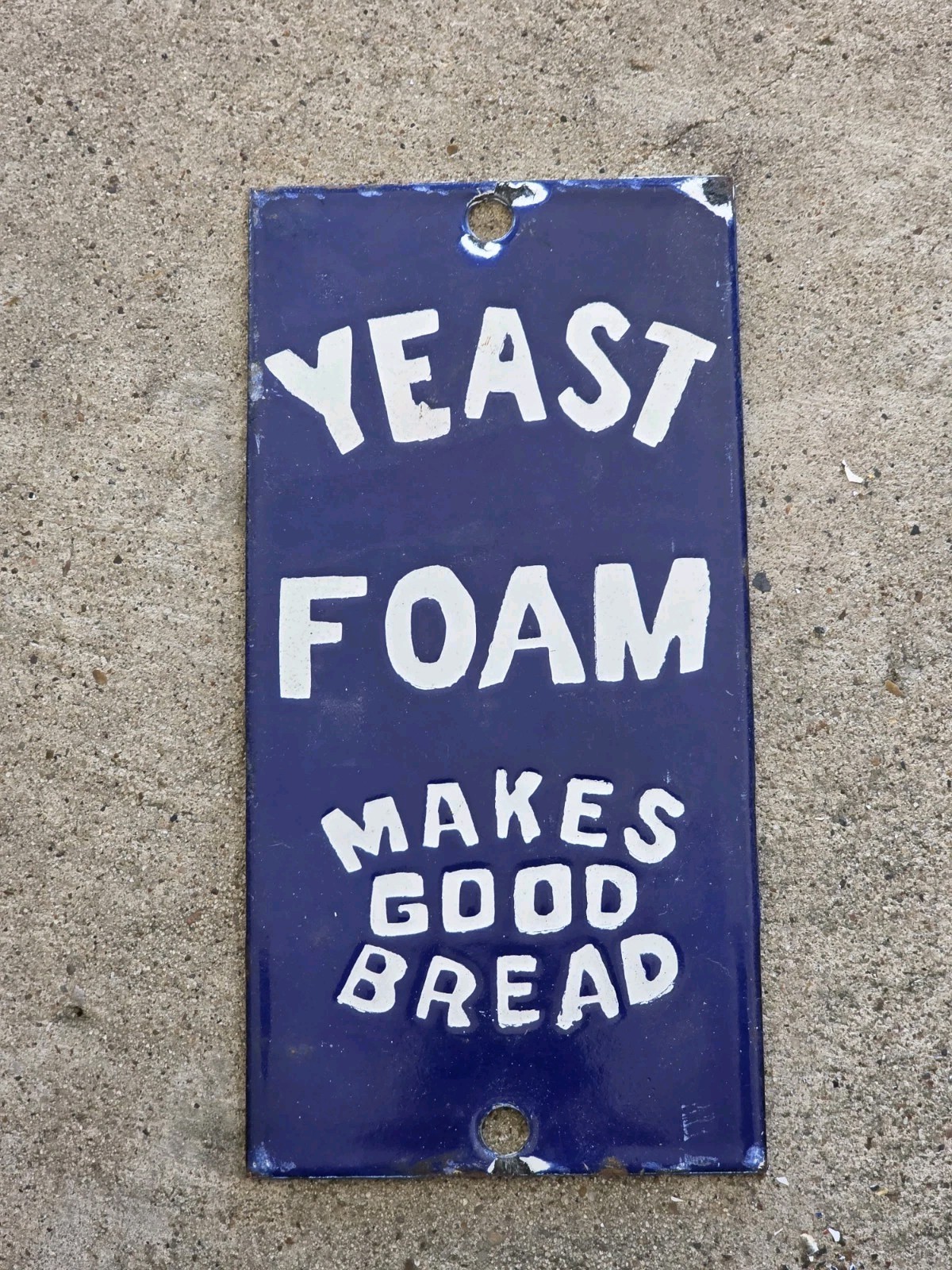 RARE VINTAGE YEAST FOAM BREAD DOOR PUSH PORCELAIN SIGN  8