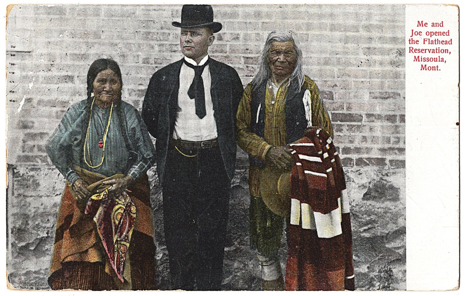 Missoula MT - Me And Joe Opened The Flathead Reservation Indian m. 1909 antique