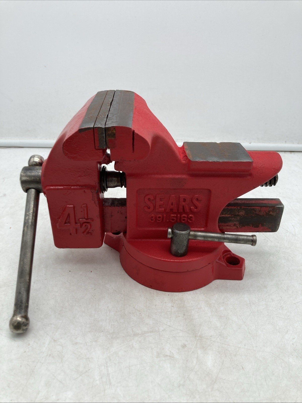 Sears 391.5163 Swivel Base 4.5” Bench Vise w/ Anvil, Pipe Jaws Heavy Duty Japan
