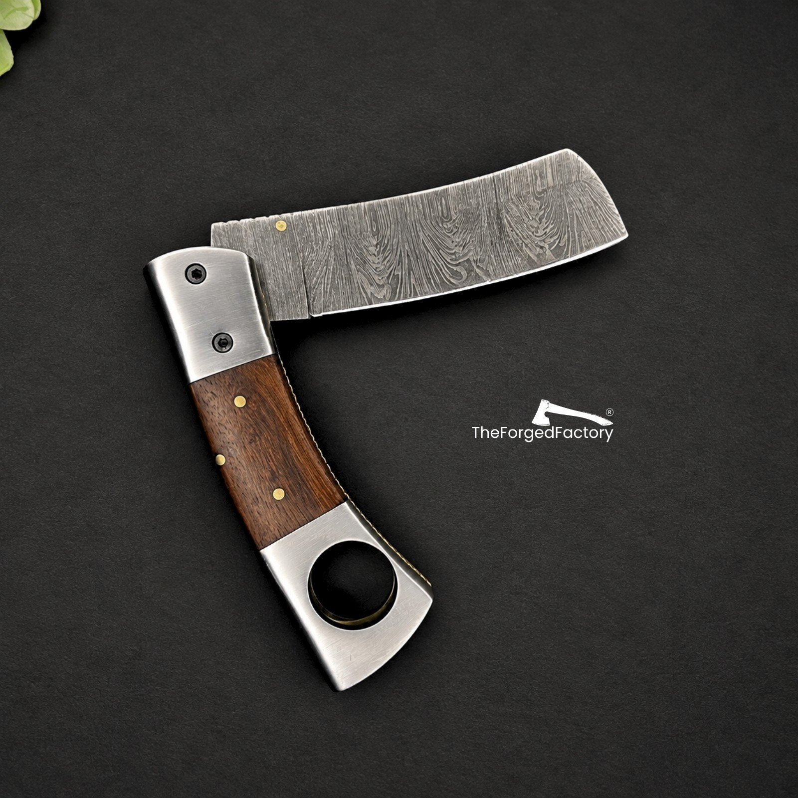 Pocket Cigar Cutter Knife with Cigar Punch Hole EDC 2-in-1 Tool Gift Accessory