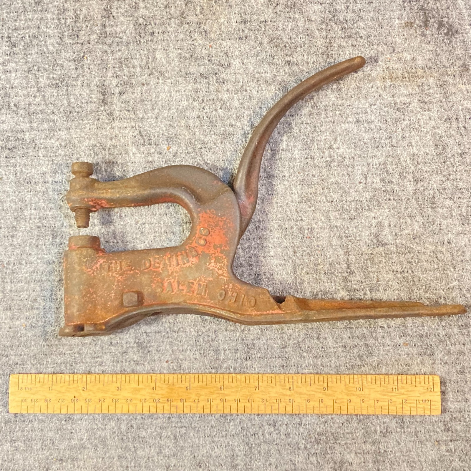 Vintage Deming Co. Acme Riveter Cast Iron Rivet Press Leather Punch USA
