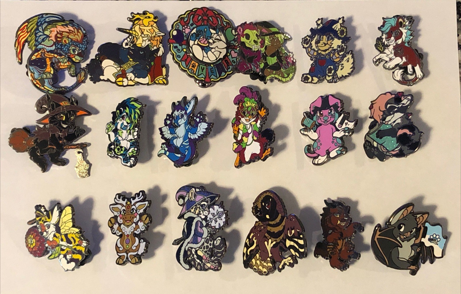 Lot Of 18 Assorted Fursona Pins - Mint Condition 