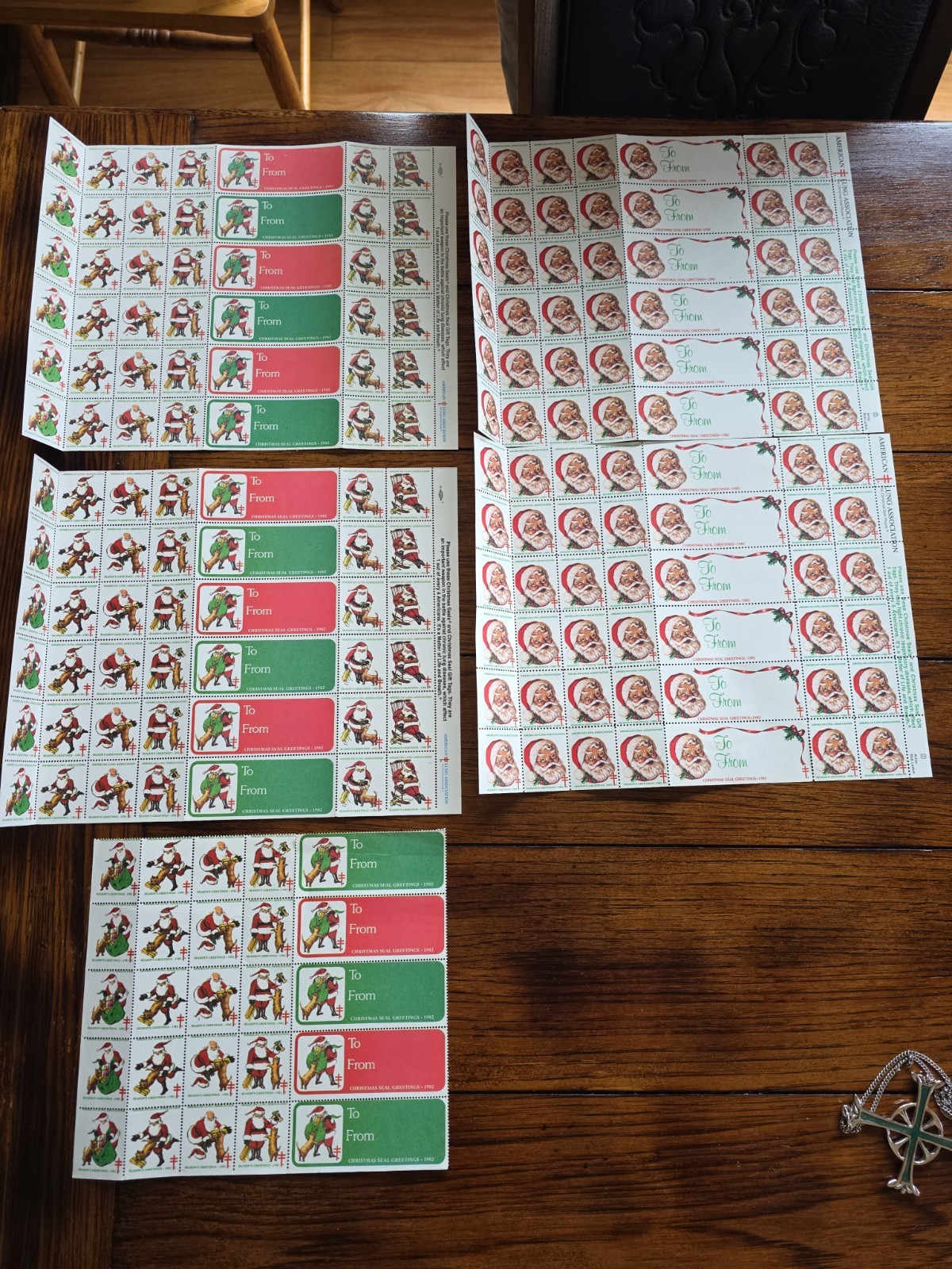 Lot Of 1982 & 1983 AMERICAN LUNG ASSOCIATION Christmas Seals
