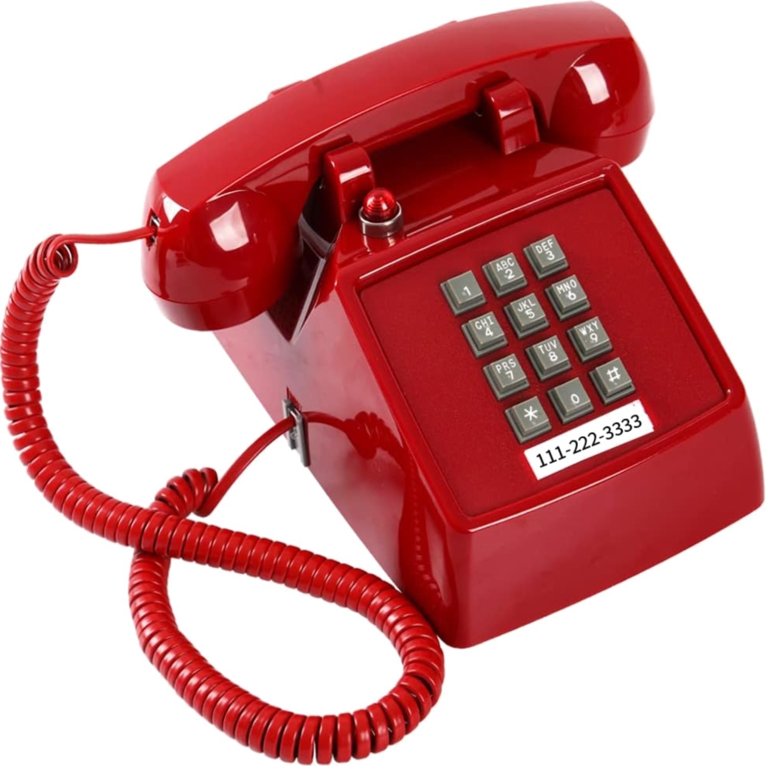 Old School Red Landline Phone - 5- Standby, Easy Installation, Vintage Charm