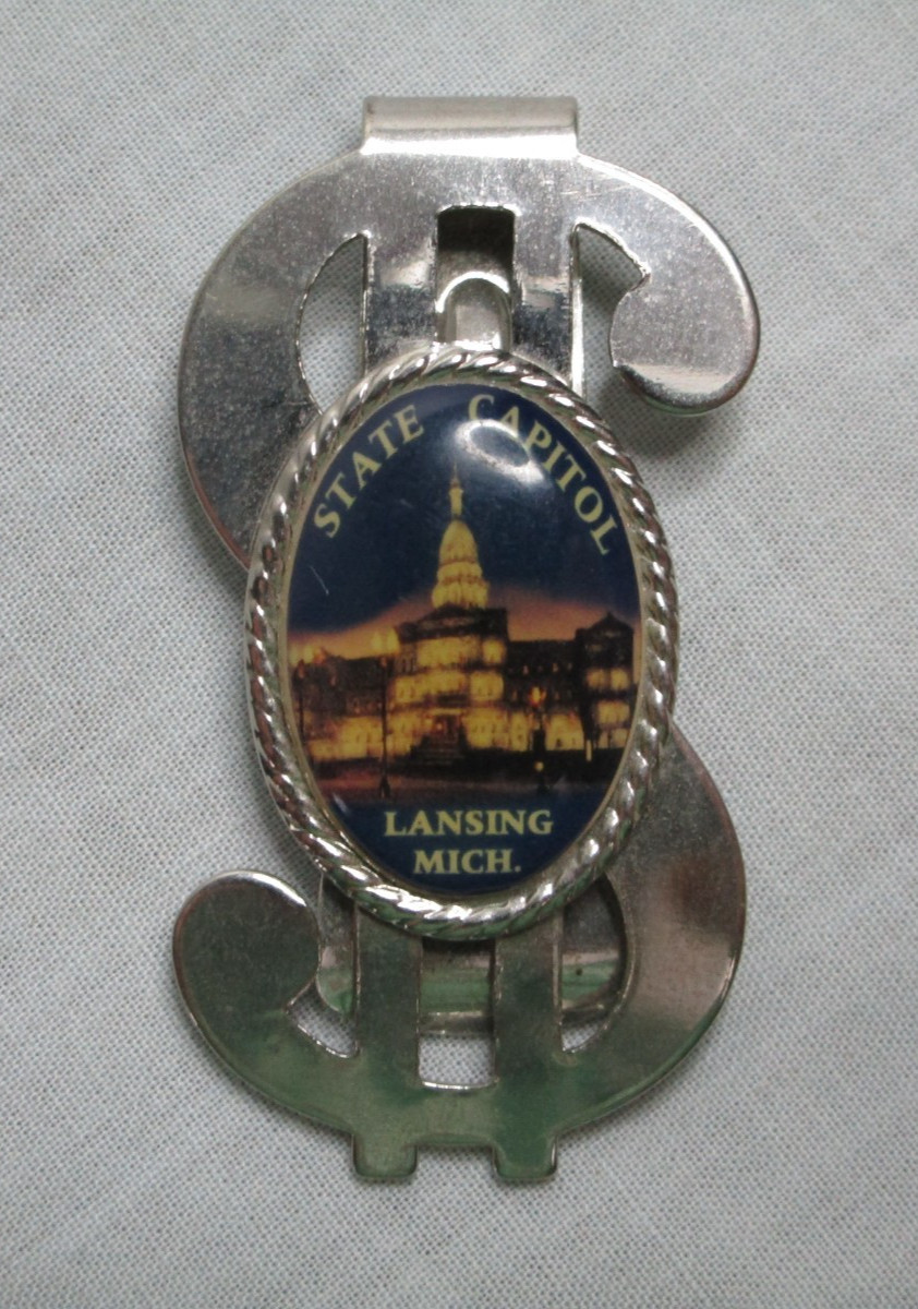 VINTAGE MONEY CLIP SOUVENIR LANSING, MICHIGAN STATE CAPITOL