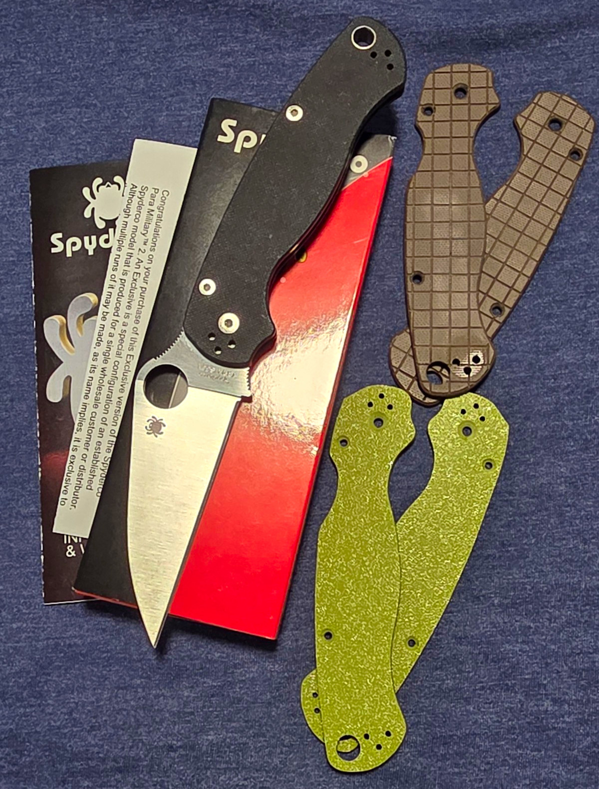 Spyderco Paramilitary 2 Wharnclif CPM S30V USED Black w/ Extra Scales