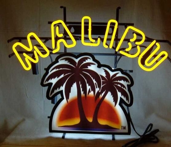 US STOCK Vintage Malibu Rum Neon Sign 19