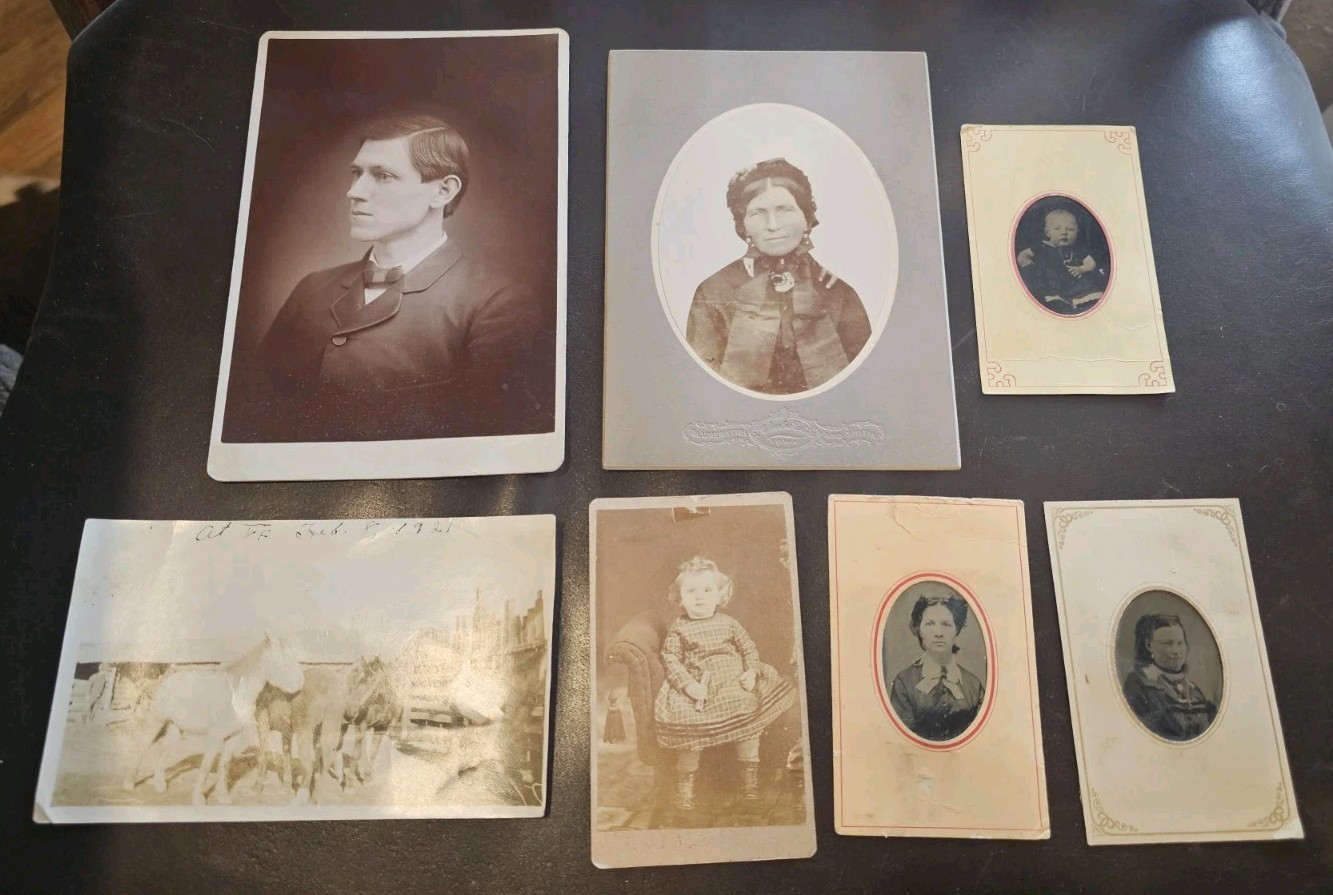 Lot Of 6 Antique Photos 1880s To Early 1900s. Mix Of Types 