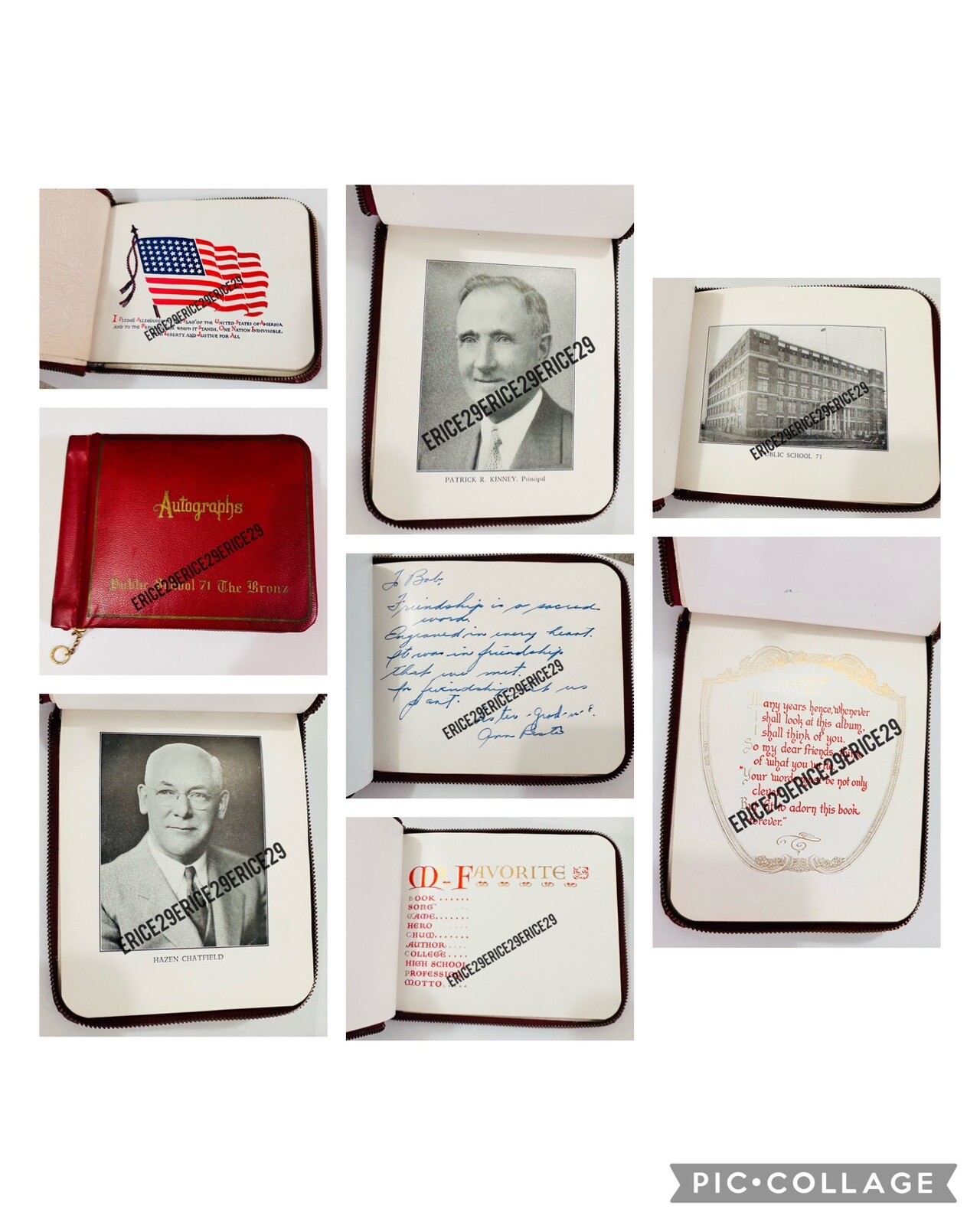WWII 1941 Public School 71 The Bronx Autographs Book P.S. 71 Rose E. Scala Schoo