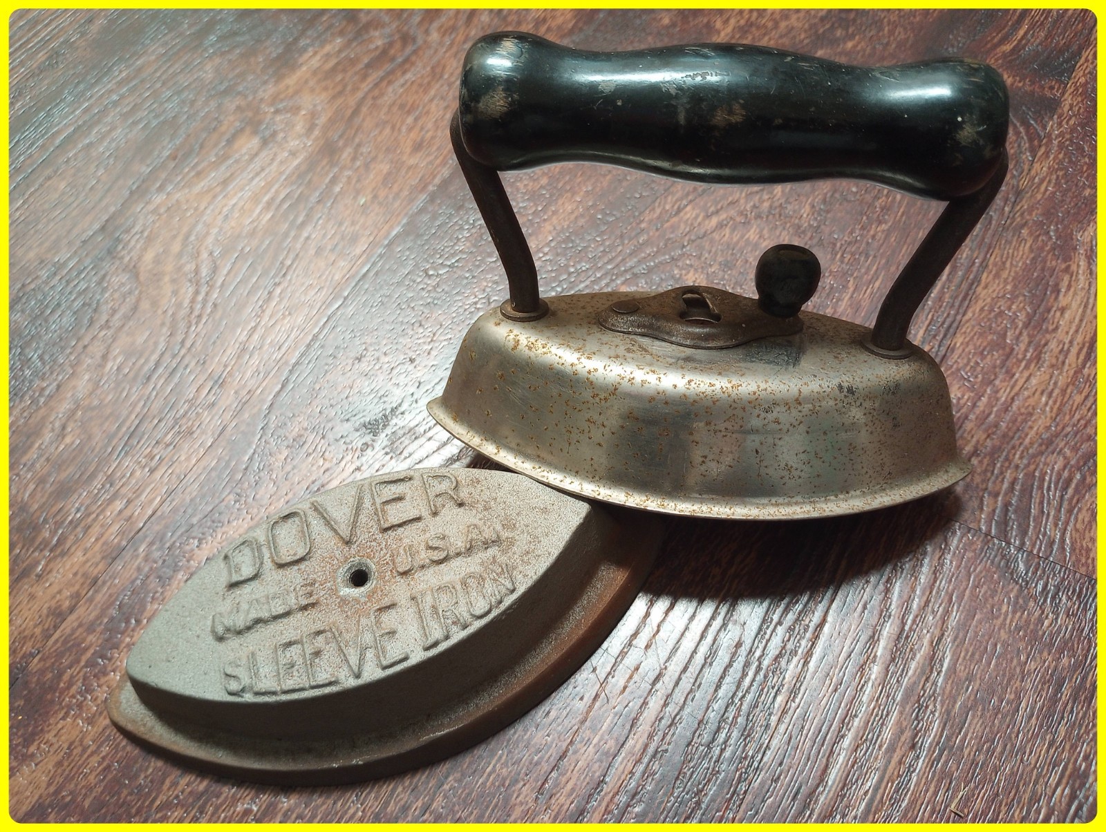 Vintage Dover Sad Flat Cast Iron Small 5 Inches & 2 Pounds Sleeve Iron USA Made