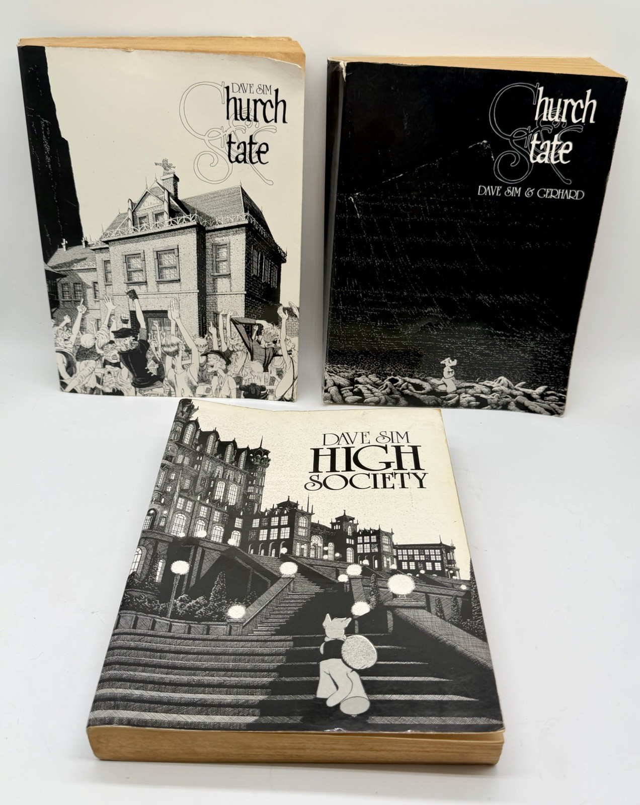 Cerebus Graphic Novel Lot Trade Paperback  High Society & Church State- Dave Sim
