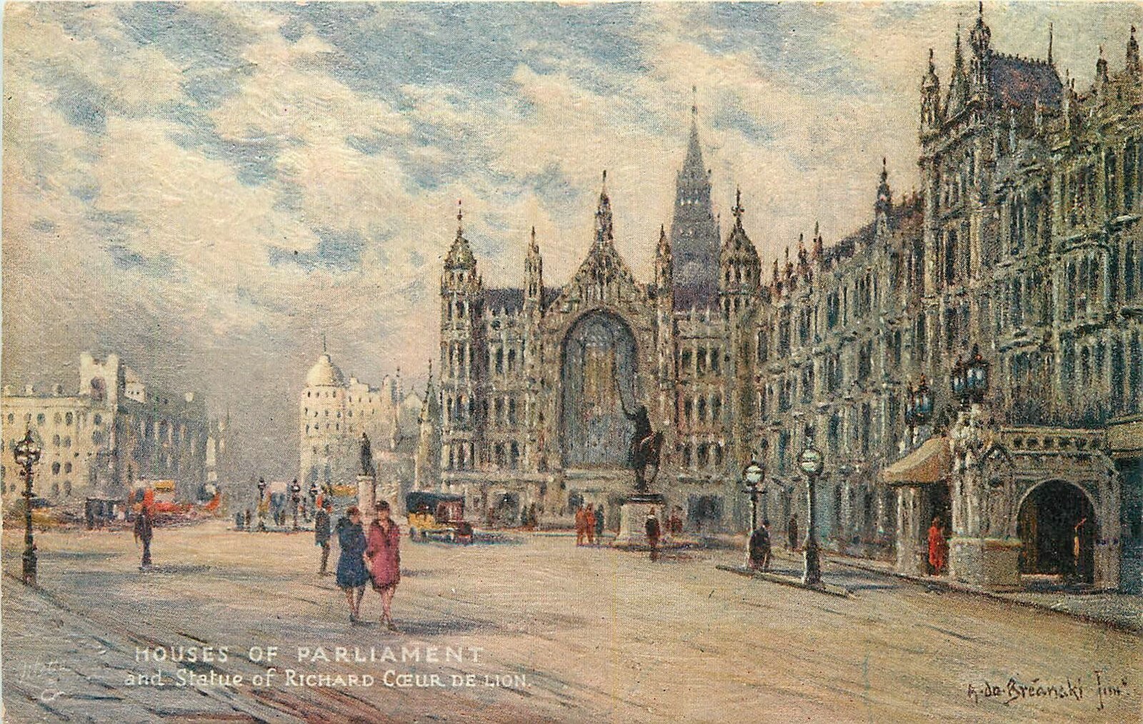 Postcard UK London Tuck Paint Texture Oilette 23-6525
