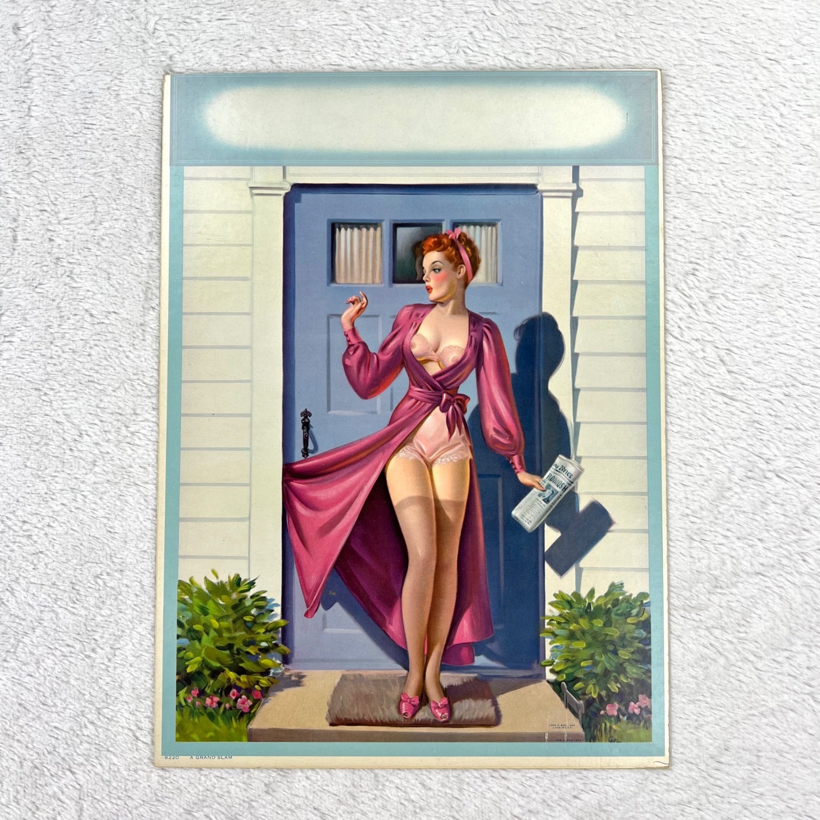 Vintage 1950s Pin Up Lithograph C. Moss 16.5