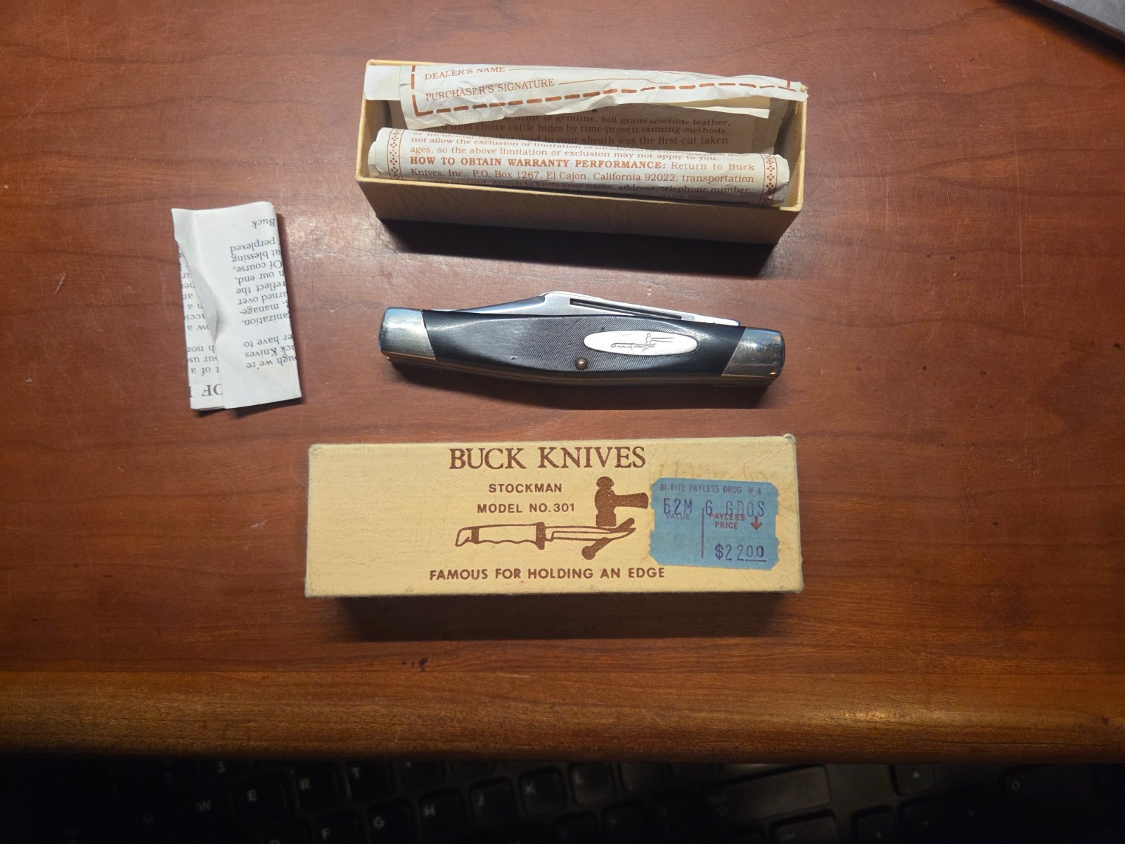 Mint Vintage Buck 301 Stockman Knife 1970s Pre-Date Code Camillus Made Era NIB