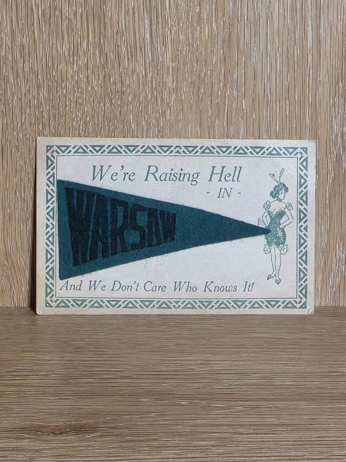 Vintage 1900s Warsaw IN Postcard - We're Raising Hell & We Don't Care Who Cares