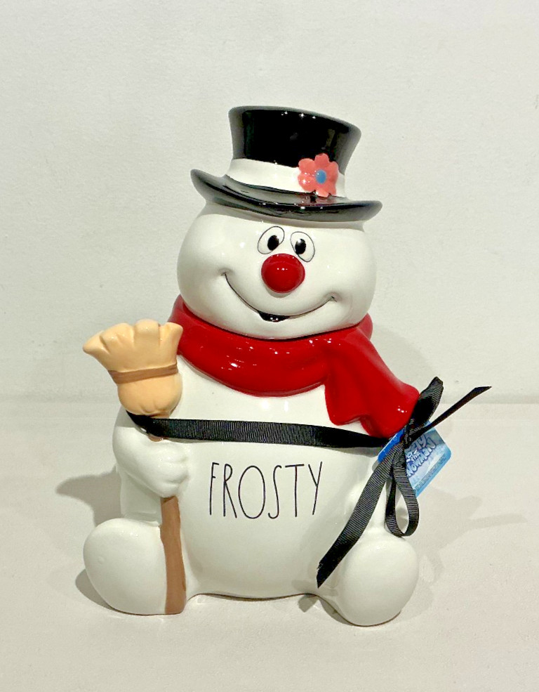 RAE DUNN ARTISAN COLLECTION FROSTY THE SNOWMAN COOKIE JAR 11\