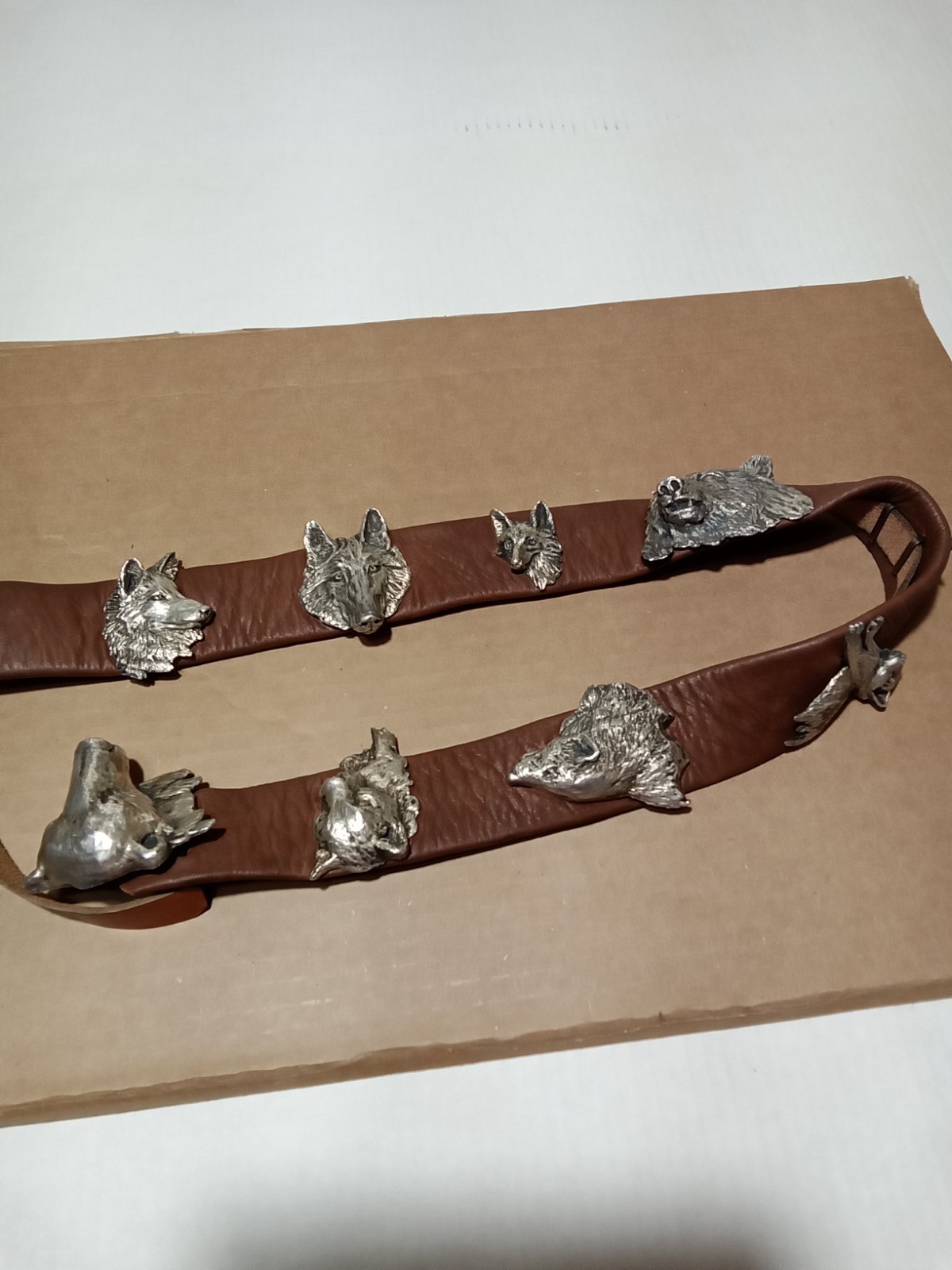 Large Vintage Sterling Silver Animals Of The Wild Concho Belt By Weston