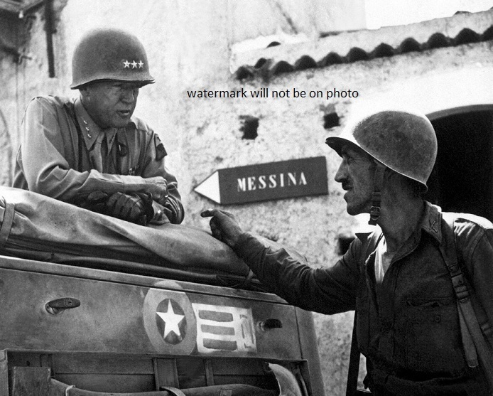Lt. Gen. George S. Patton talking with soldier 8\