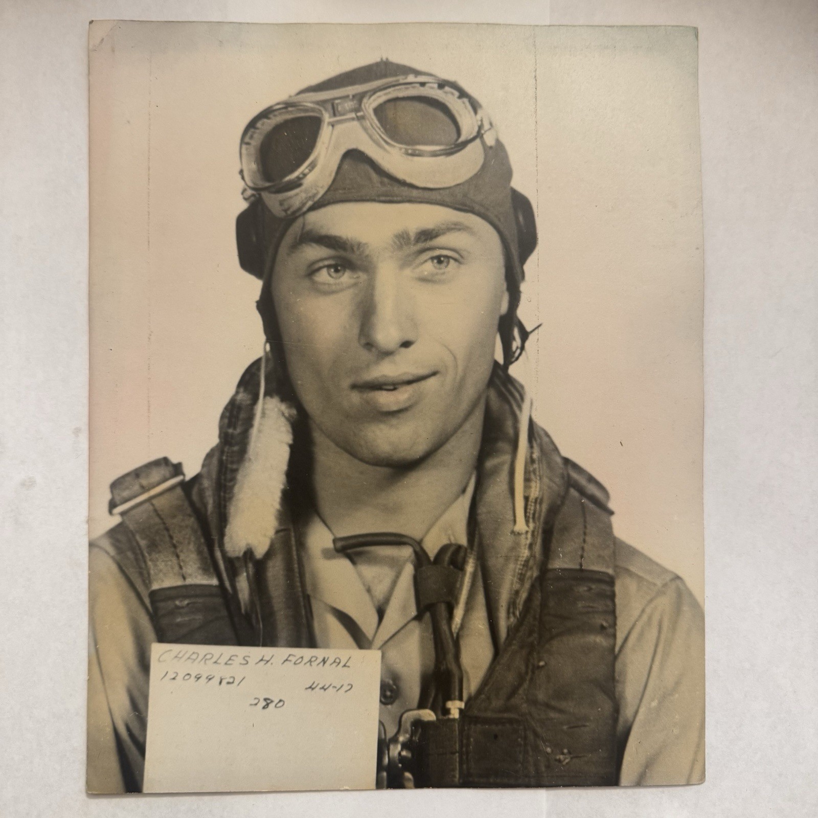Vintage WWII 1944 Aviation Press Photo Charles H. Fornal Handsome Pilot