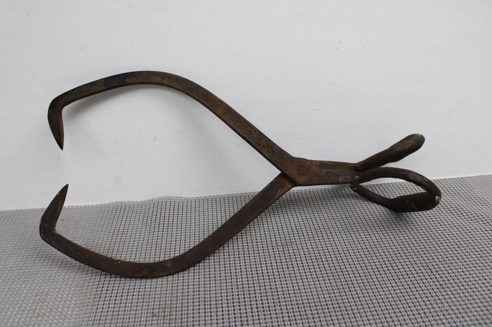 Vintage Large Ice Block Cast Iron Tongs
