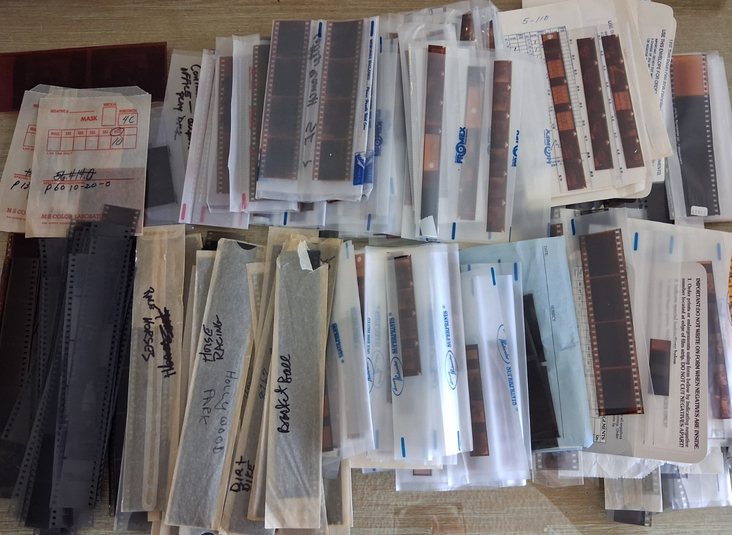 Un-Searched Vintage 35mm 2x2 110 Negatives (50) Strips 250-300 Photos B&W Color