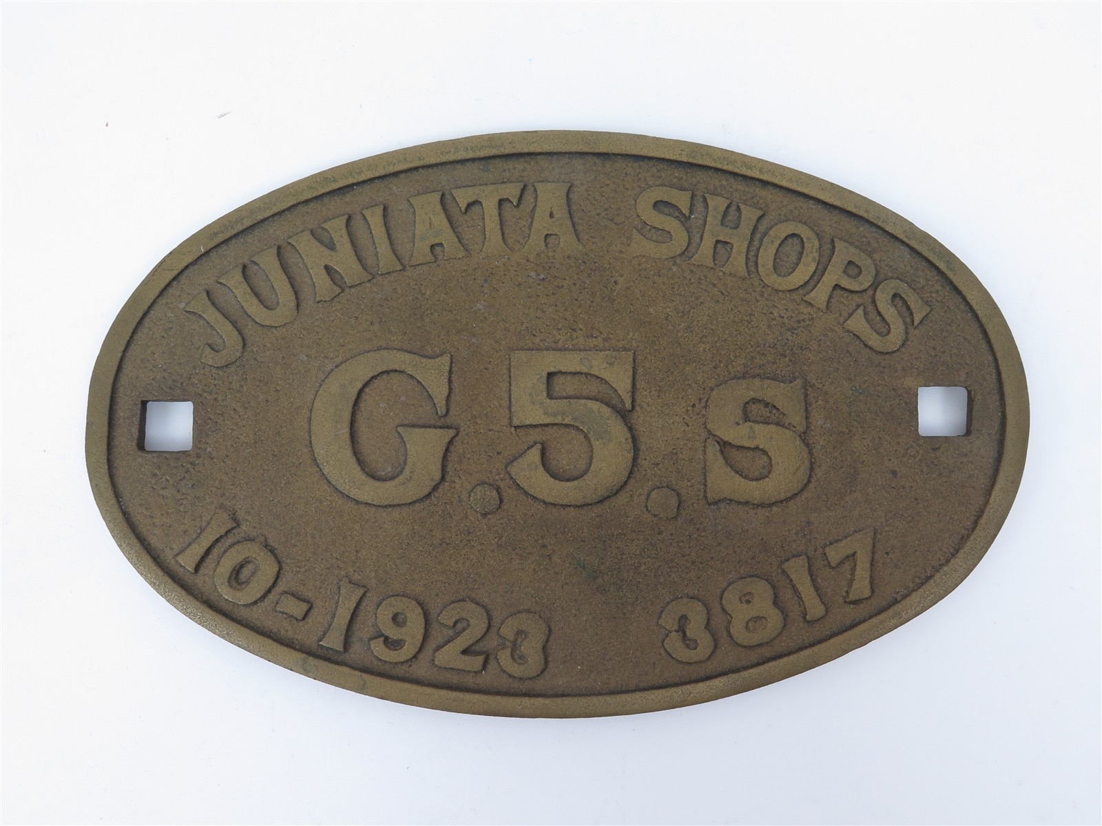 PRR G5s Juniata Shops Builder Plate 3817 10-1923 Reproduction Altoona