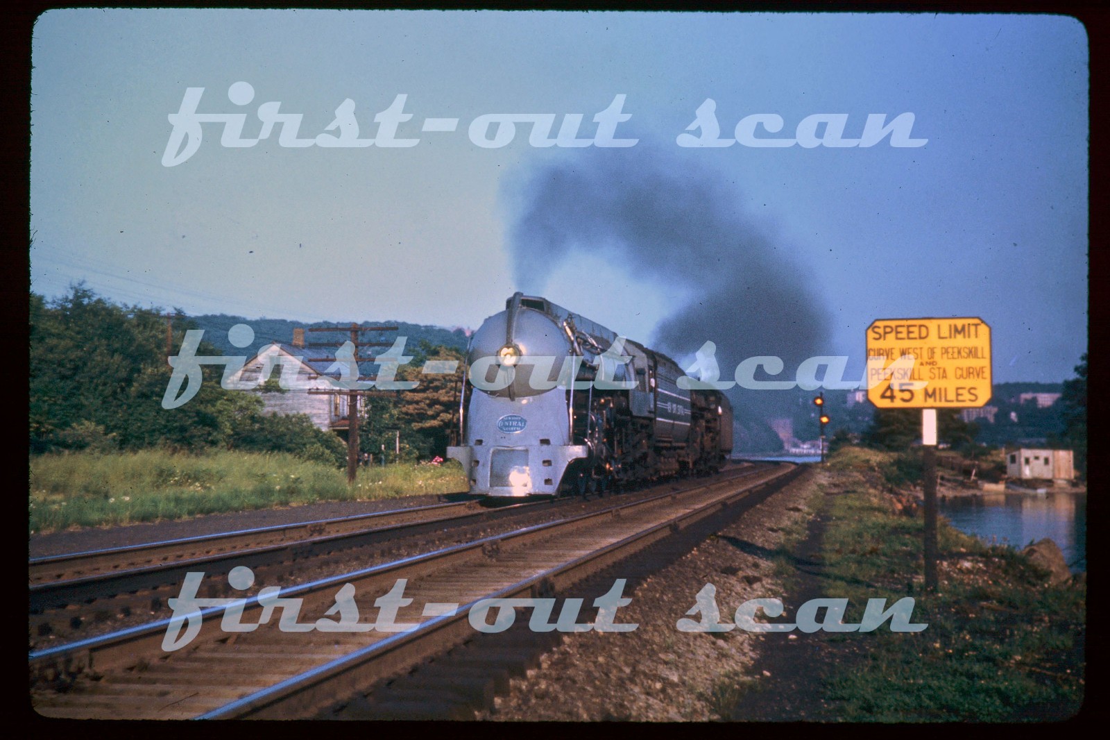 R DUPLICATE SLIDE - New York Central NYC 5449 STEAM Action Peekskill 1946