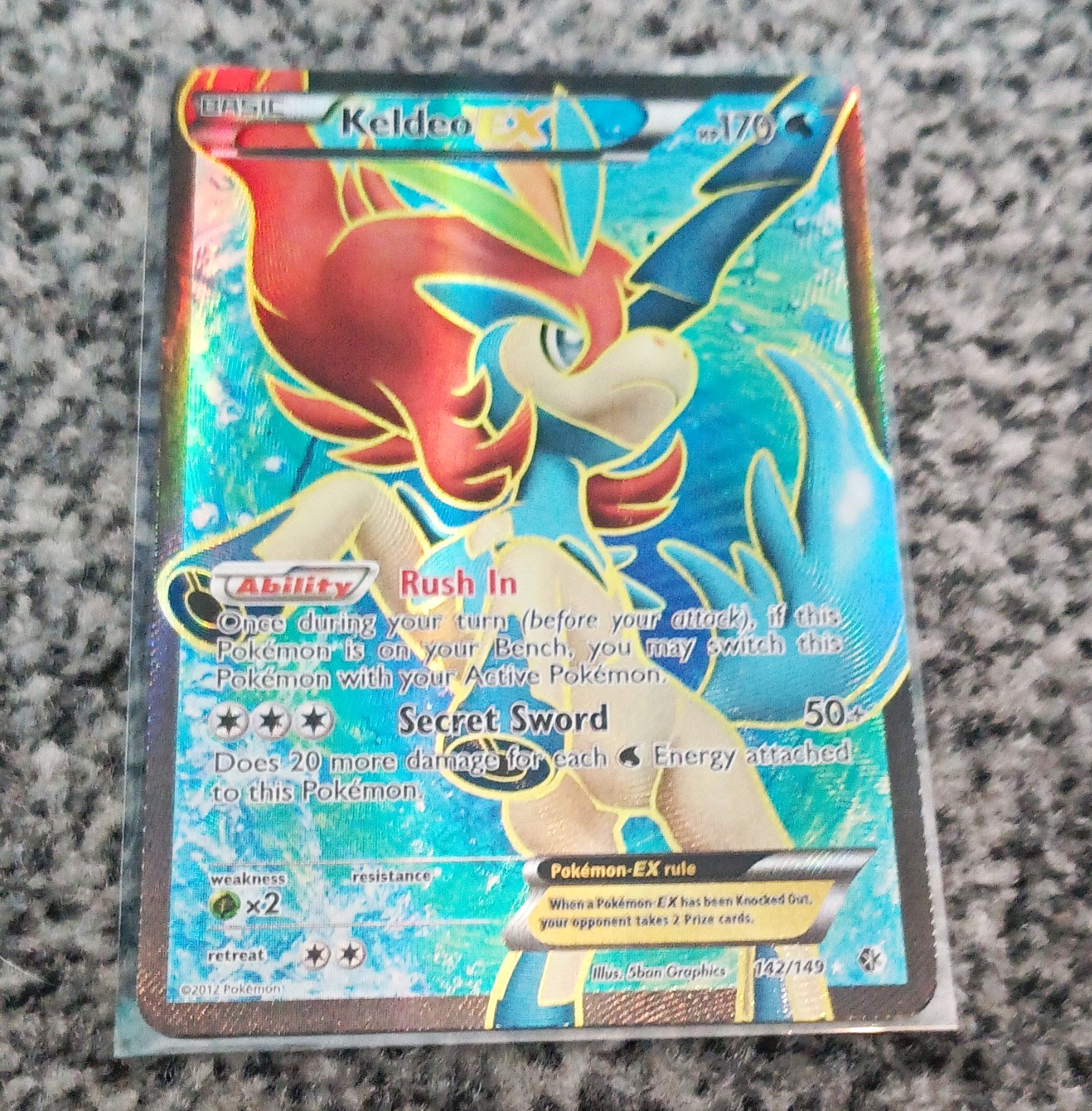 Keldeo EX Ultra Rare 142/149 Pokemon Boundaries Crossed Full Art Foil English