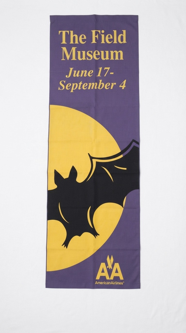 Vintage 1995 Field Museum Chicago Street Banner BATS Masters of the Night Vinyl