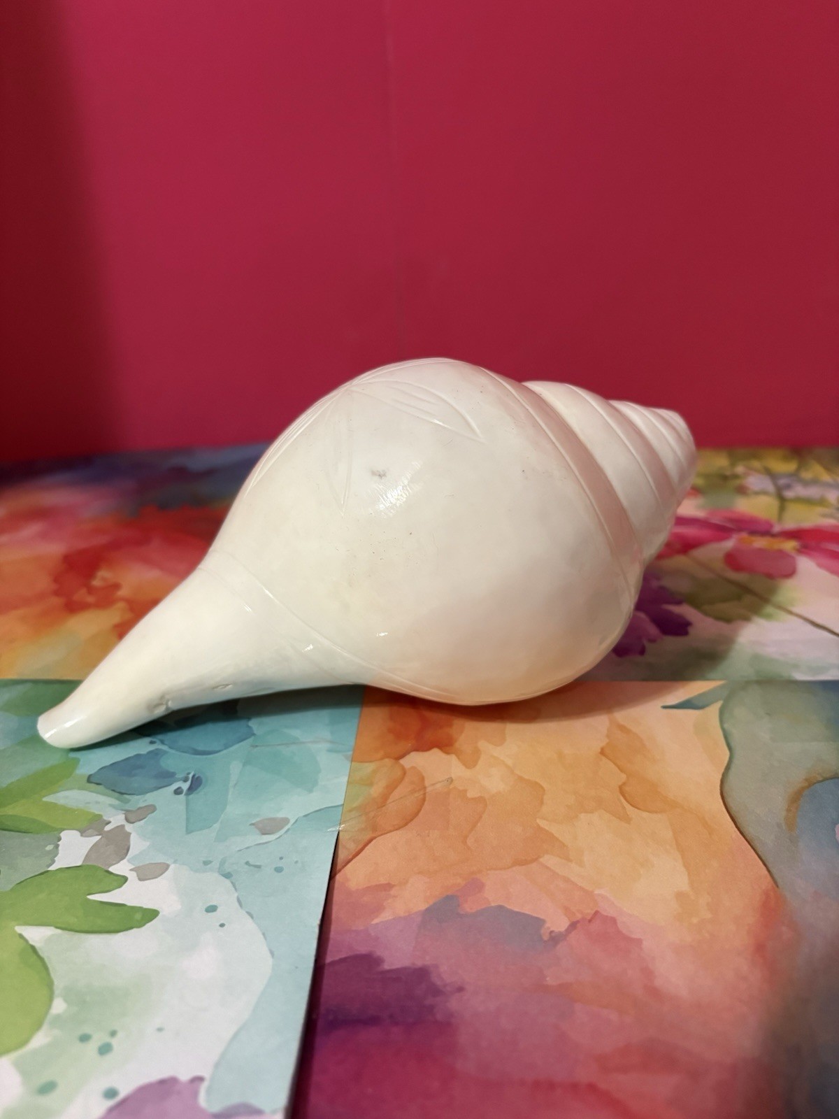 Hindu Religious Art Shankh Pooja Conch Shell Blowing Shankha