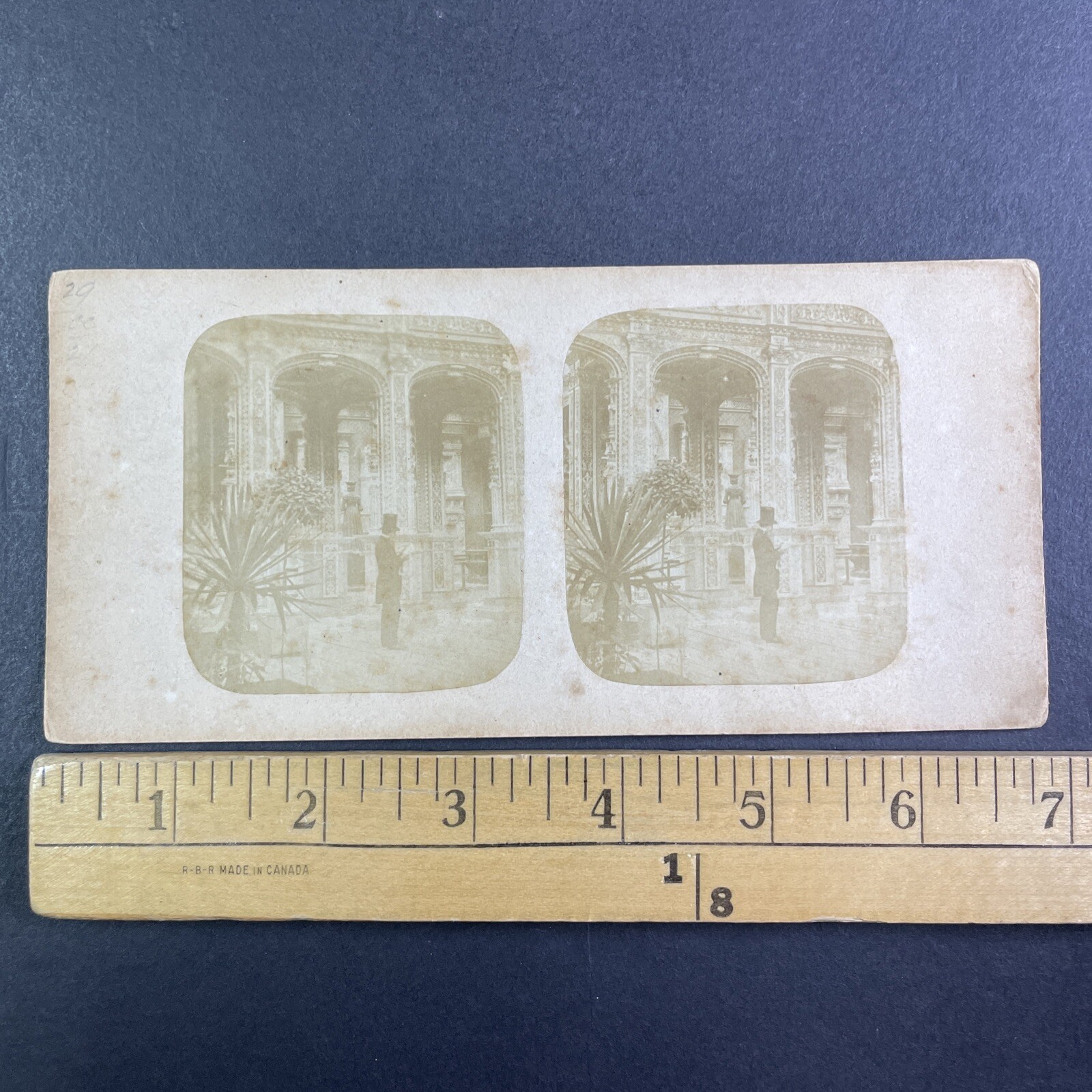 Crystal Palace London England Stereoview Card 1855 Victorian Architecture