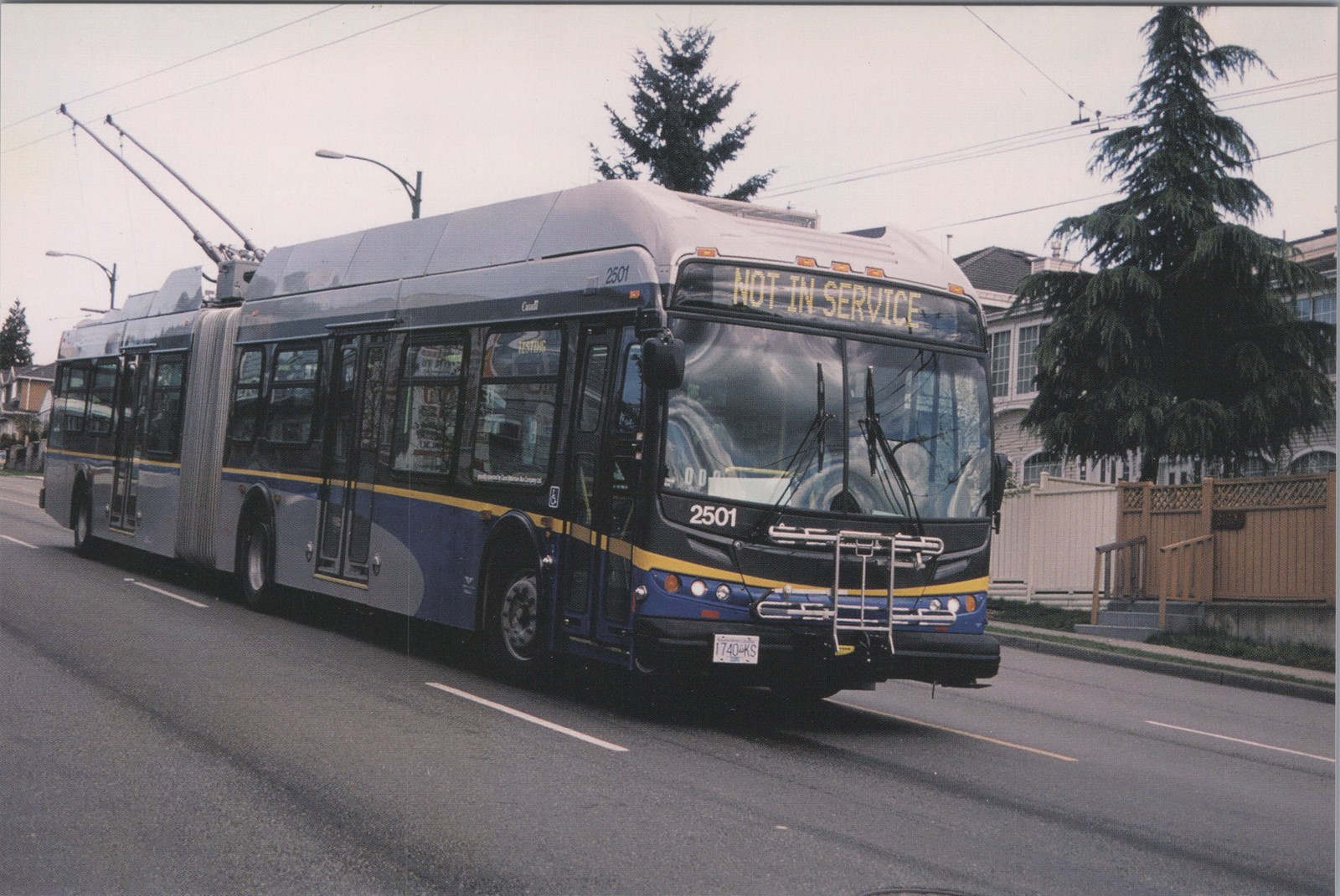 Vancouver BC Trolley Bus 2501 New Flyer E60LF Transit Postcard 2007 Chrome