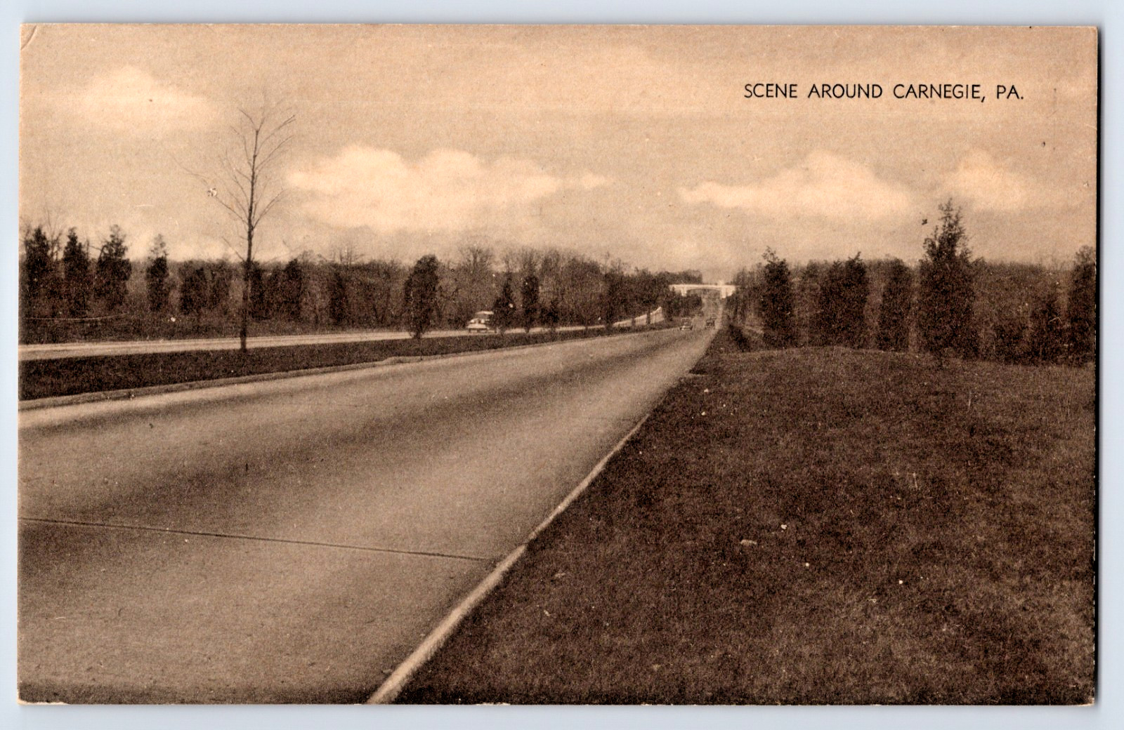 Carnegie PA Pennsylvania Road Scene Vintage Postcard