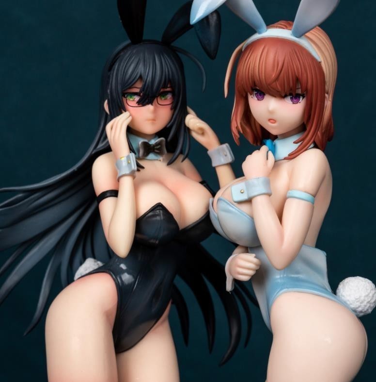 2Pcs /Set Anime Aoi &Natsume Bunny Girl Ver. PVC 1/6 Scale Figure No Box 28-30cm