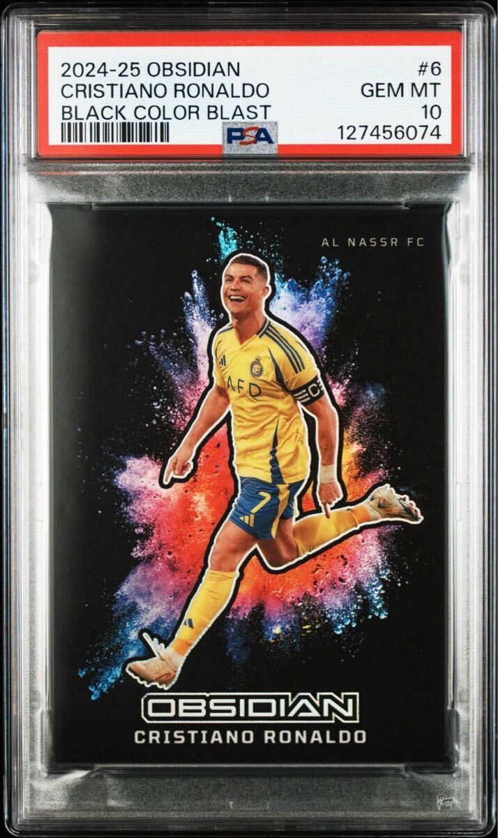 2024 25 Panini Obsidian Cristiano Ronaldo Black Color Blast PSA 10 SSP
