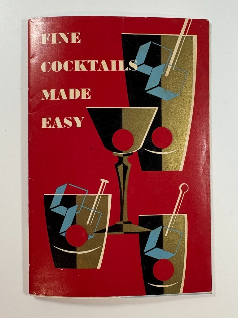 Vintage 1952 Fine Cocktails Made Easy National Distillers Recipe Book Bar Art