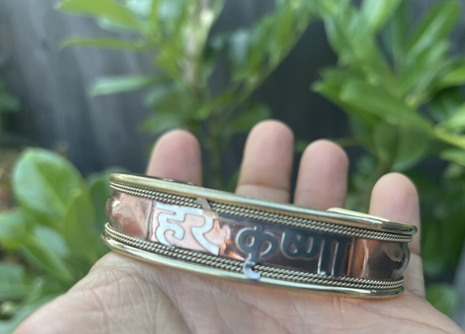 HINDU RELIGIOUS BRACELET OM HARE KRISHNA ASHTDHATU PRAYER HINDU YOGA