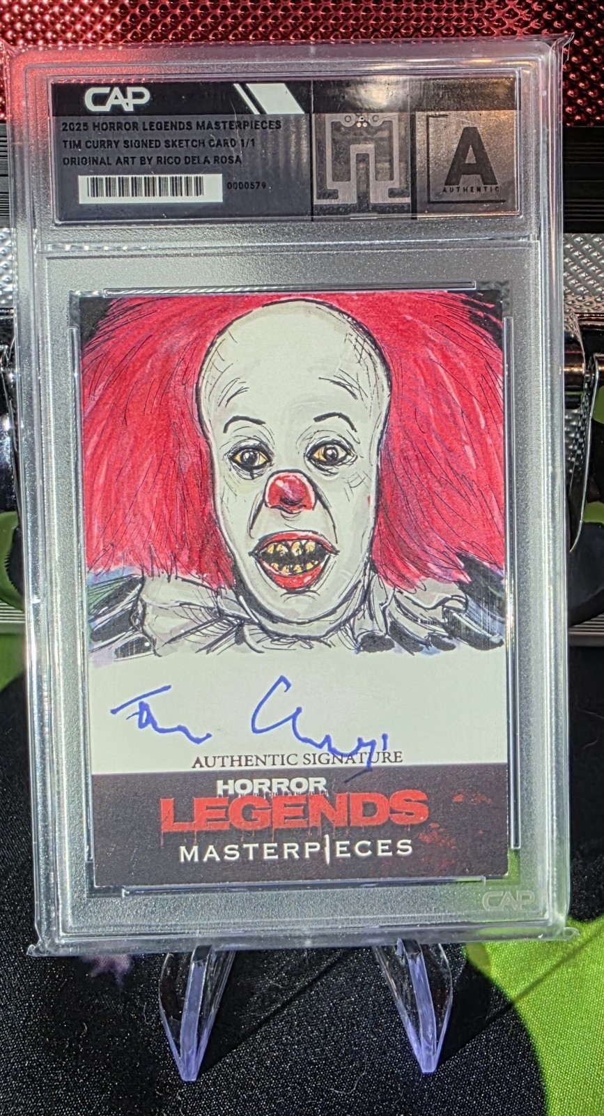 Tim Curry Signed 1/1  Pennywise 2025 HTC Horror Legends Rico Dela Rosa