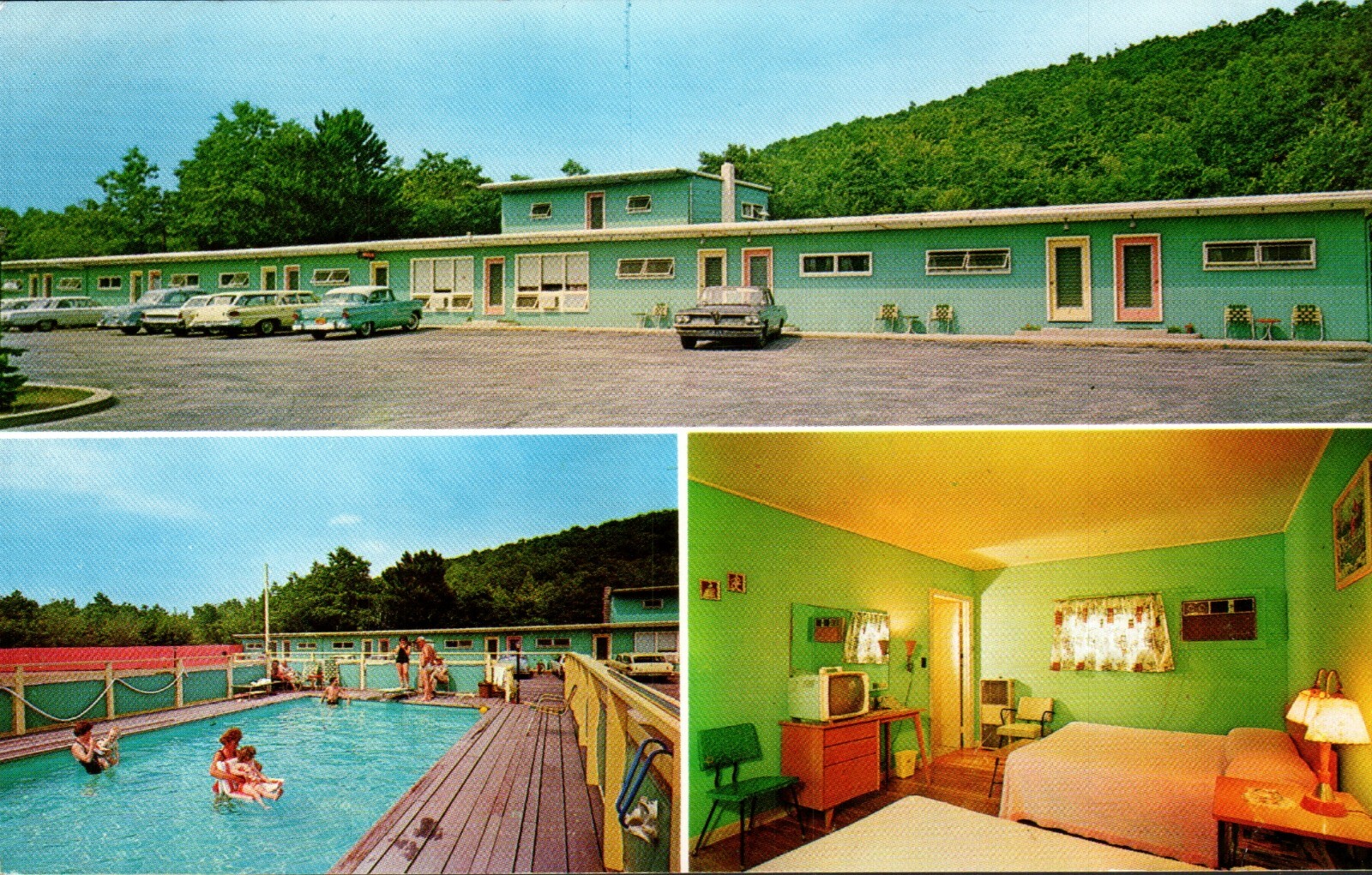 Oakdale Motel on State 85 between Turnpike n New London Waterford Conn. Postcard