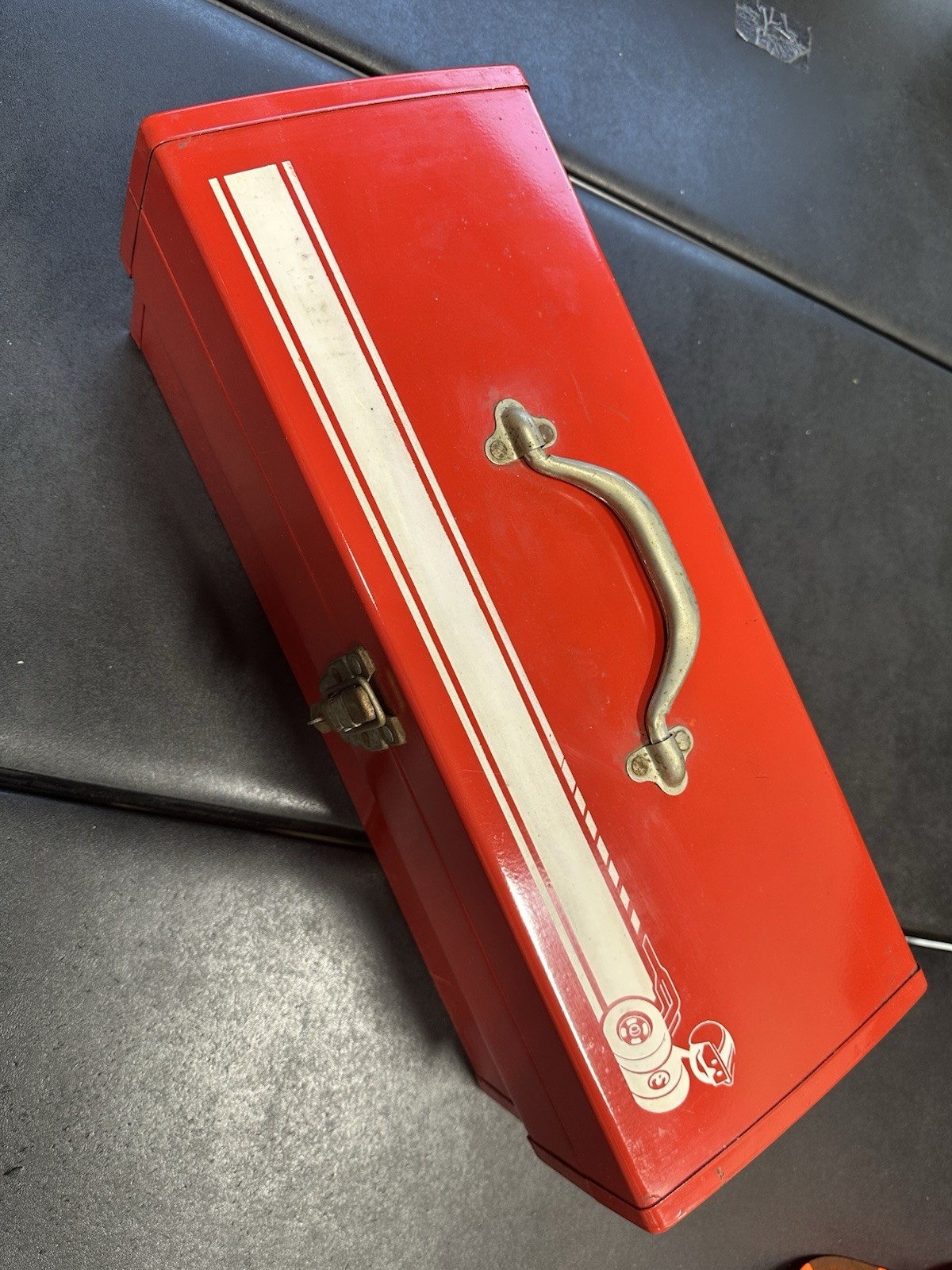 Vintage Mopar Scat Pack Metal Toolbox 60s-70s Red, Bee Stripe & Insert.