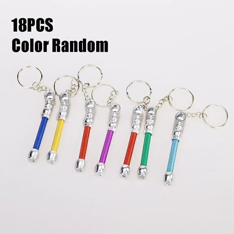 18/24/48/PCS Metal Random Color Wholesale Quantity Detachable Keychain Pipe