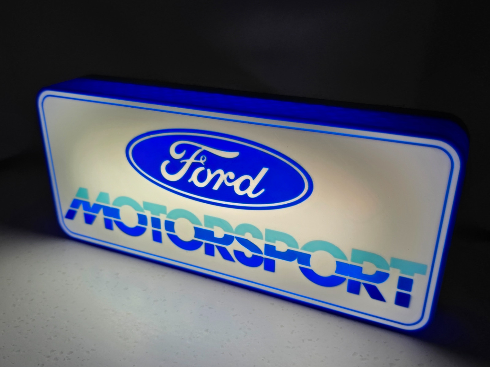 Retro Ford Motorsport 9-inch Light Box LED Sign 3D Printed Wall Decor Man Cave
