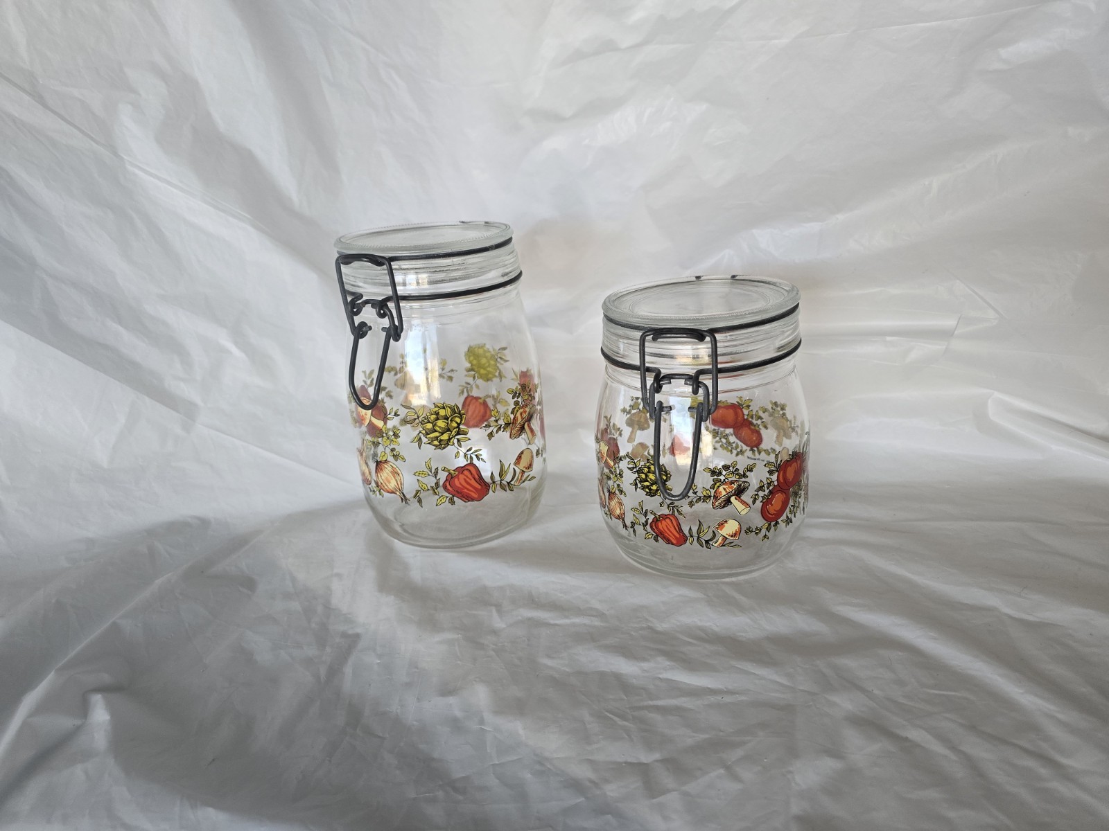 Vintage 1970s Set of 2 Arc Glass 