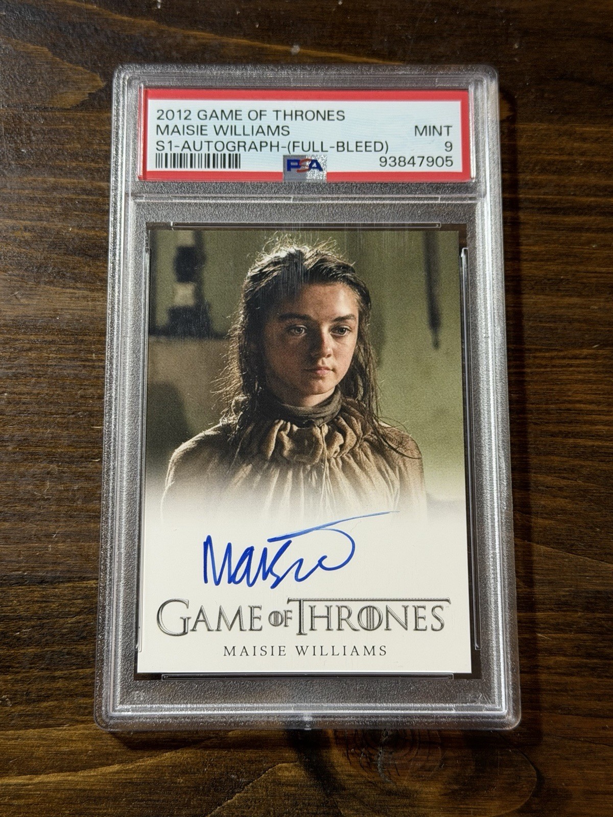 2012 Rittenhouse Game of Thrones  Maisie Williams Arya Stark Auto PSA 9 Rare GOT
