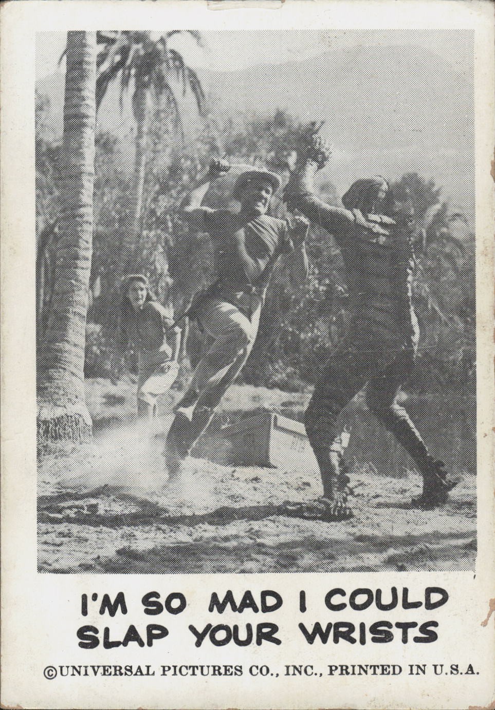 1961 Leaf Spook Stories #47 Slap Your Wrists Monster Vintage Horror Card