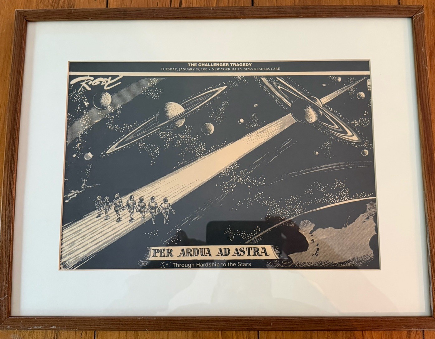 The Challenger Tragedy - Drawing By Paul Crispin Rigby For The NY Daily News