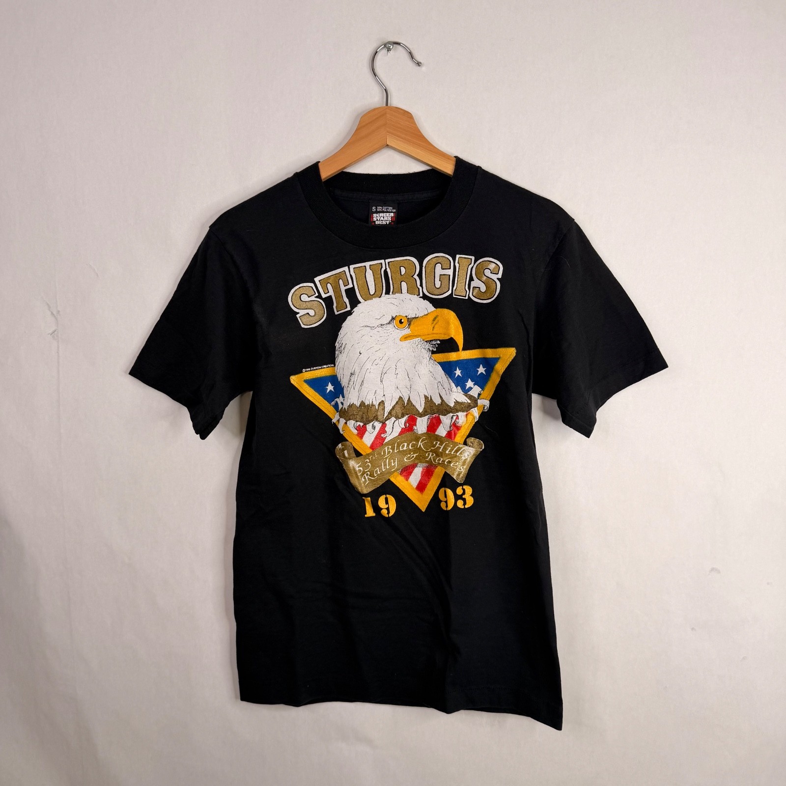 VTG Harley Davidson 1993 Sturgis S T-shirt Single Stitch Sleeve Black Hills USA